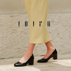 IDIFU IN2 Women's Pumps Closed Round Toe Low Block Chunky Heels Short Small Thick Heels Wedding Bridal Homecoming Work Prom Dre