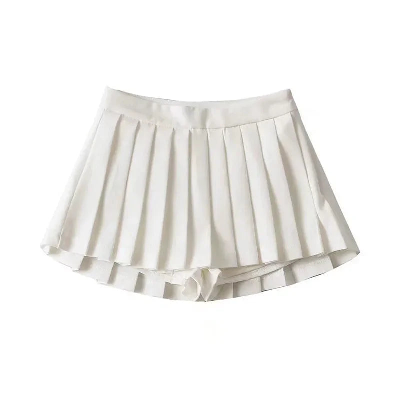 Sexy Women's Pleated Skirts High Waist Summer Vintage Fashion Mini Skirts Korean Tennis Student White Designed Dance Skirt 2024