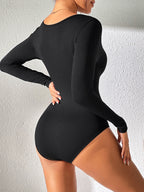 Jumpsuits Solid Fitness Yoga Suit Gym Wear Long Sleeve Women Sports Set Sporty One Pieces Tight Bodysuits Workout Clothes
