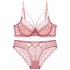Ladies Underwear Thin Cotton Sexy Push Up Large Size Lace Bra Set