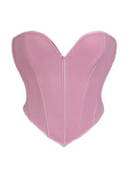Court V neck matte strapless corset for women's shaping top