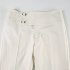 Vintage Y2K Korean Streetwear Pants Woman Low Rise Straight Loose Beige Trousers Button Up Basic 2000S Women Casual Pants