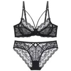 Ladies Underwear Thin Cotton Sexy Push Up Large Size Lace Bra Set