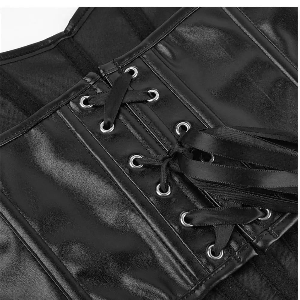 Leather strapless and bracketed women's sexy shaping top corset