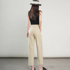 Summer Lightweight Women'S Cropped Pants High-Waisted Cool-Touch Slimming Stylish Casual Comfortable And Breathable Trousers