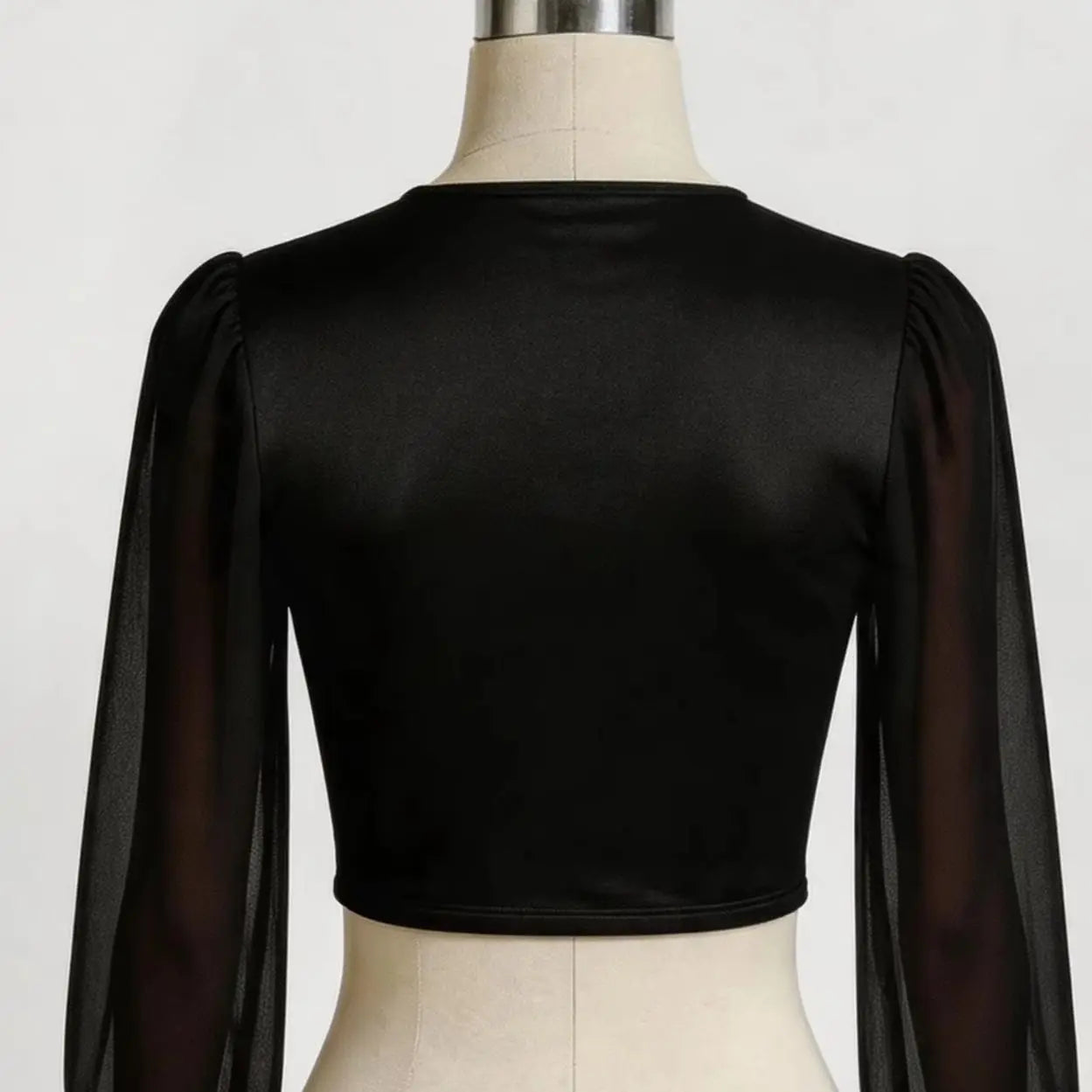 Sheer Mesh Bustier Top Women's Puff Sleeve Spaghetti Strap Corset Women Form Fitting Underwire Cropped Top