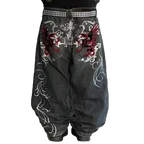 Woman Jeans Cargo Pants Women Clothing Y2k Baggy Harajuku Retro Hip Hop Embroidery Trousers Streetwear Ladies for Women