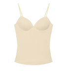 HXAO Sleeveless Crop Tops For Woman Corset Camisole Brown Top Women Bodycon Backless Sexy Tops With Straps Bustier Tank Tops