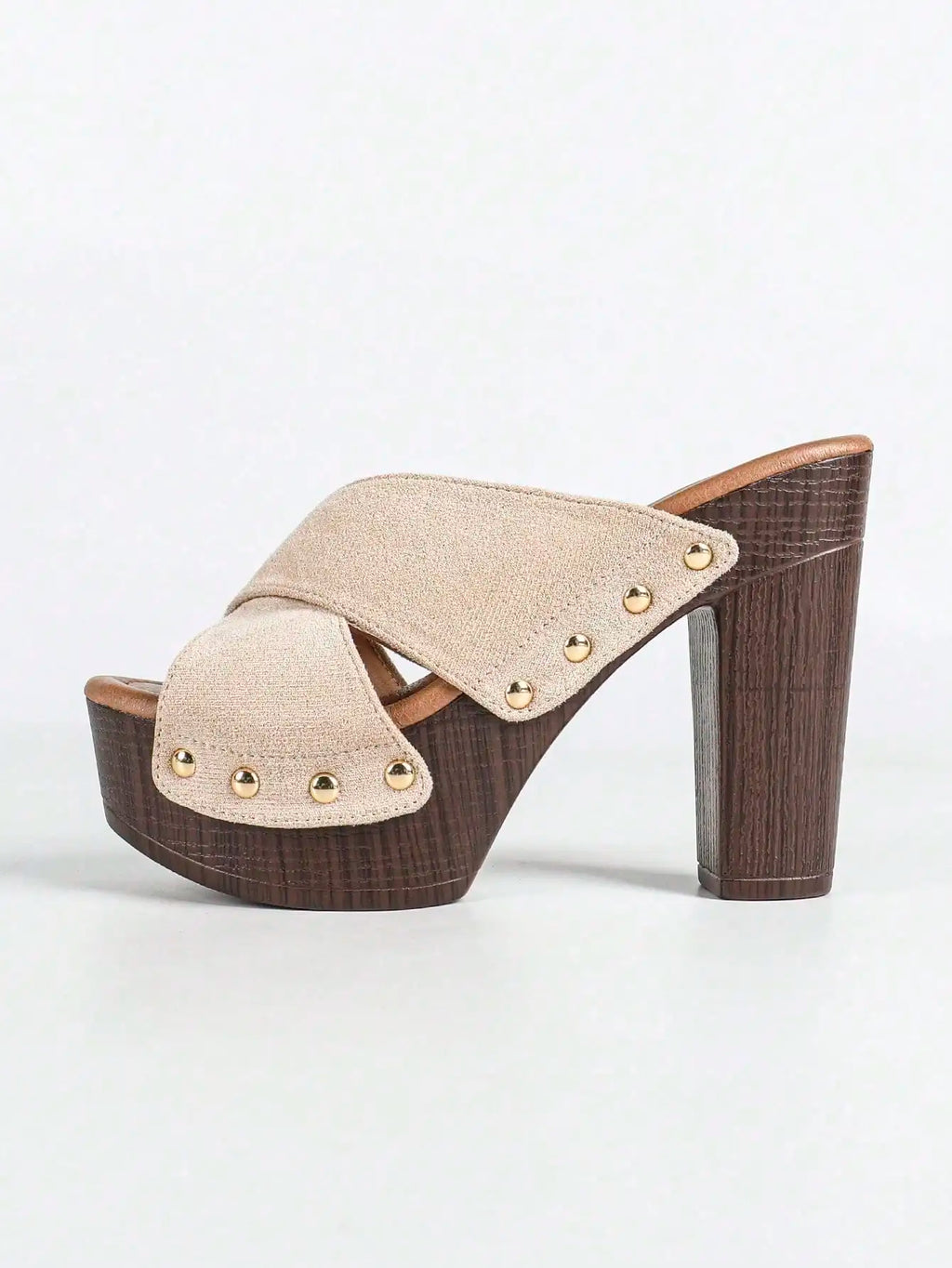 Women's Platform Sandal Heeled Sandals For Women Chunky Heel Summer Dressy Leather Peep Toe Mule Sandals Heel Shoes