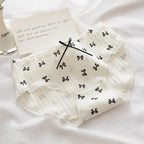 3 Pcs Cute Lolita Lace Trimming Girl Plaid Striped Underwear Summer Sexy Cotton Briefs Langerie Loli Panties