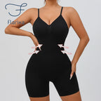 Flarixa Women's Low Back Seamless Bodysuit Tummy Control Hip Lifter Full Body Shaper Backless Shapewear Jumpsuit Slim Corset