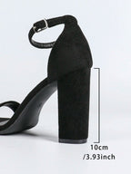 Women's Chunky Block Heels Open Toe Ankle Strap High Heel Pump Sandals