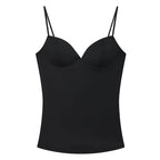 HXAO Woman Tops Corset Crop Top Women Sleeveless Black Brown Top With Straps Camisole Bodycon Backless Sexy Tops Bustier