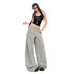 2026 Spring Loose Feeling Lazy Pleated Wide-Leg Pants Relaxed Drape Casual Pants
