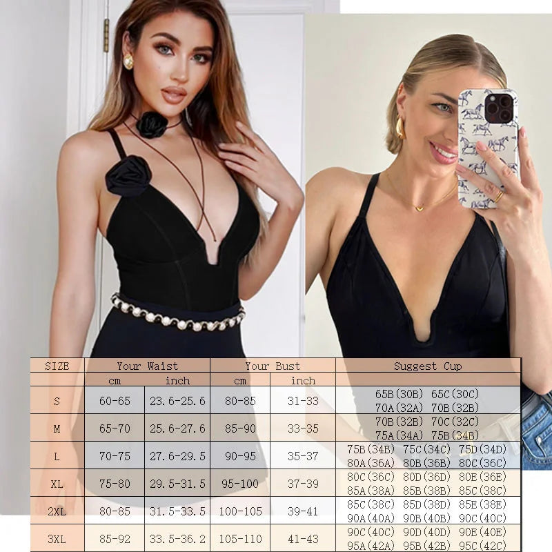 GUUDIA Sexy Low Back Bodysuits Backless Body Shaper U Plunge Thong Bodysuit Deep V Shaper Bodysuit Tummy Control Deep U Suits