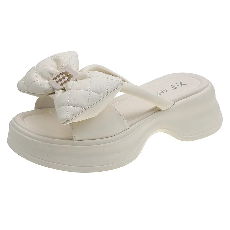 2024 summer New Fashion Women Shoes Slippers Comfortable Platform Shoe High Heels Leisure flower outdoor beach Slipper Women