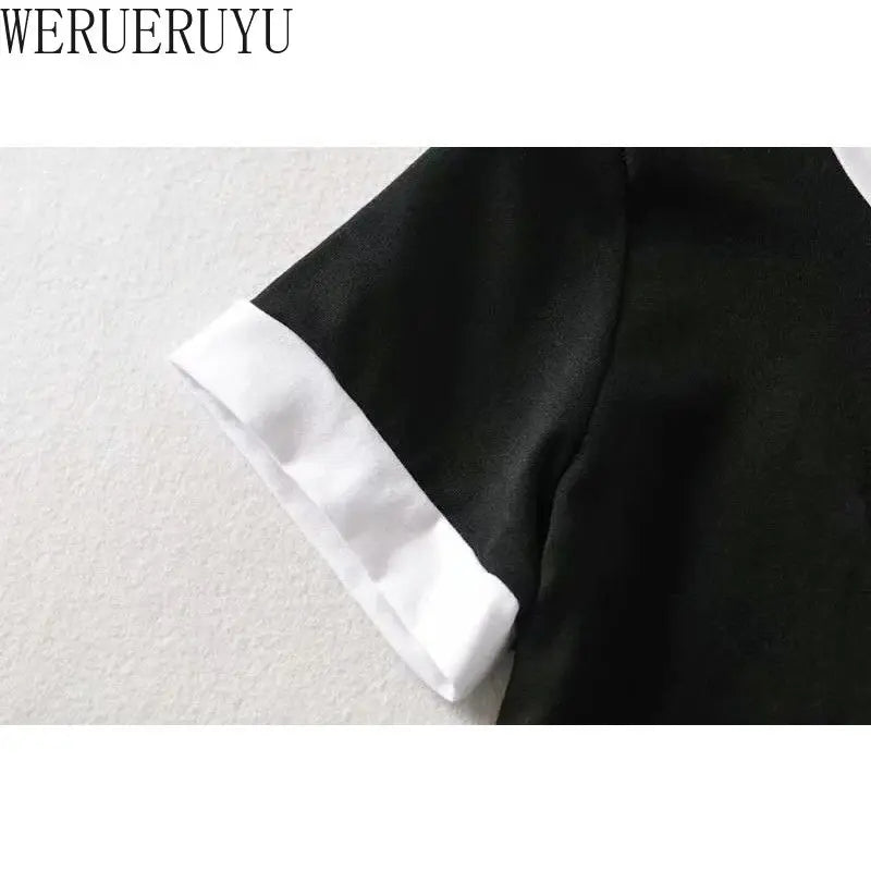 Fashion Harajuku Black Bodysuit Women Sexy Y2K Vintage Tops Summer Clothes Korean Short Sleeve High Waist Jumpsuits for Womens