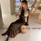 Saudi Charming Brown Dress Chiffon Ruched Draped Bespoke Occasion Gown Column&Sheath One-shoulder Long Dresses