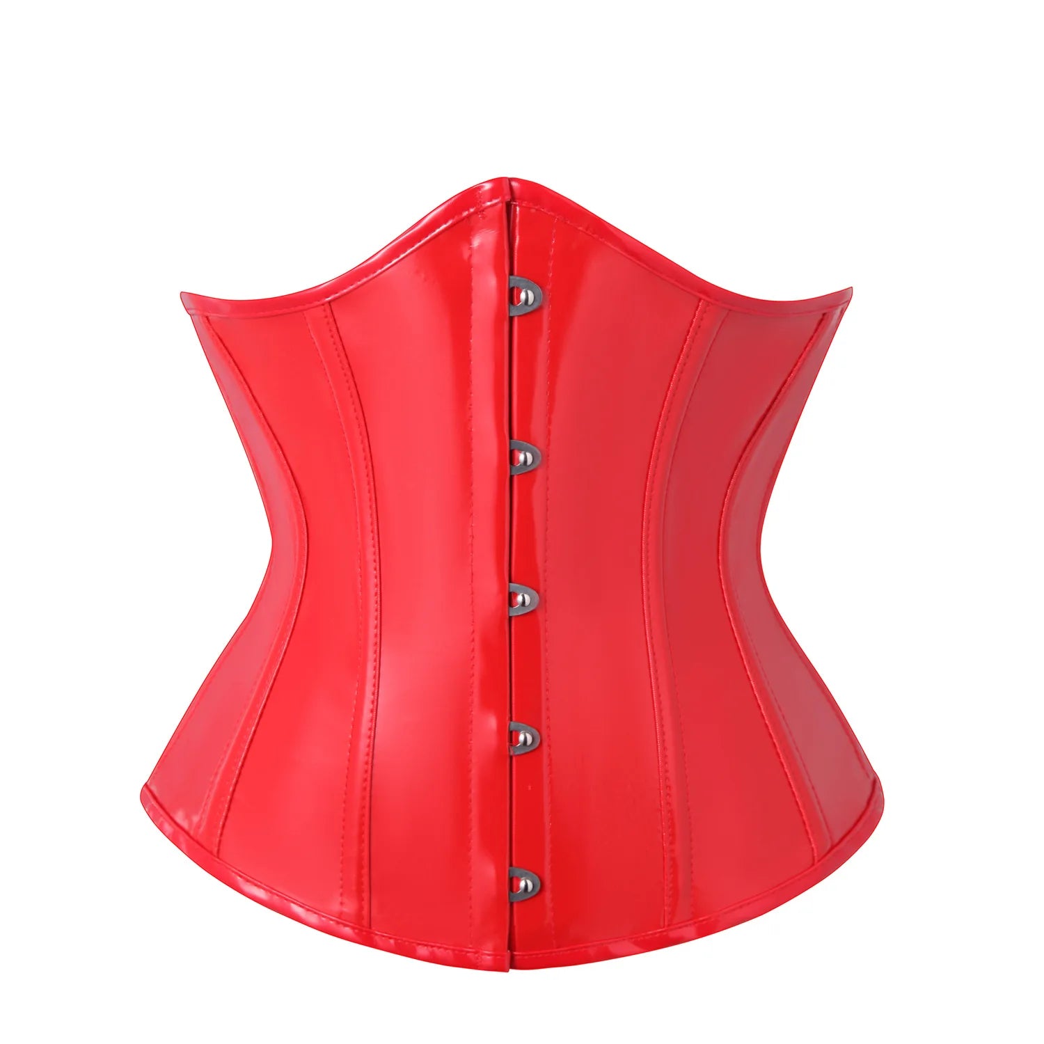 Black PVC Vinyl Corset Top Underbust Push Up Boned Bustier Goth Punk Korsett For Women Front Busk Gorset Plus Size Korse Sexy