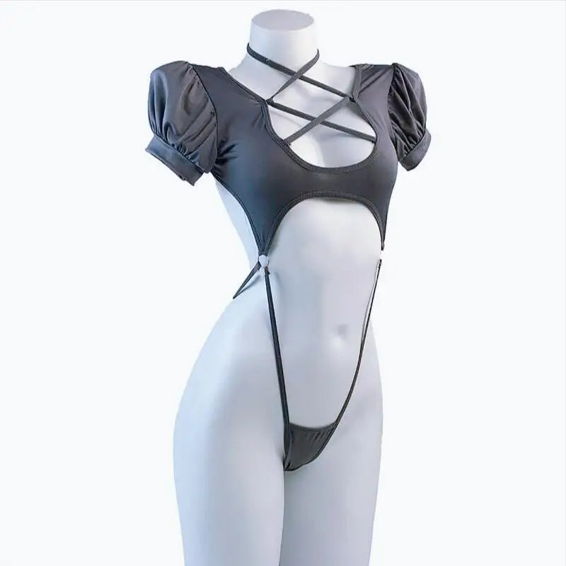 Backless Sexy Straps Bandage Bodysuits Women Sexy Lingerie Underwear Set One-piece Exotic Teddies Uniform Costume