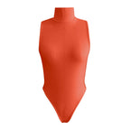 Women's Body Tops Sexy Slim Fit Turtleneck Sleeveless Jumpsuit One-Piece Slimming Solid Color Body Shaper Women Bodysuit