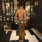 Sexy Summer Party Dresses Women New Solid Sleeveless Bodycon Backless Bandage Dress Fashion Streetwear Club Elegant Female Dress