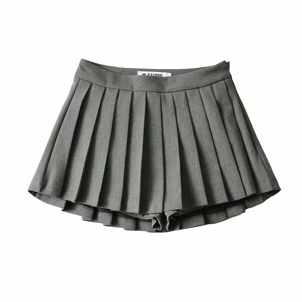 Sexy Women's Pleated Skirts High Waist Summer Vintage Fashion Mini Skirts Korean Tennis Student White Designed Dance Skirt 2024