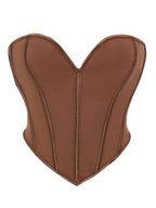 Court V neck matte strapless corset for women's shaping top