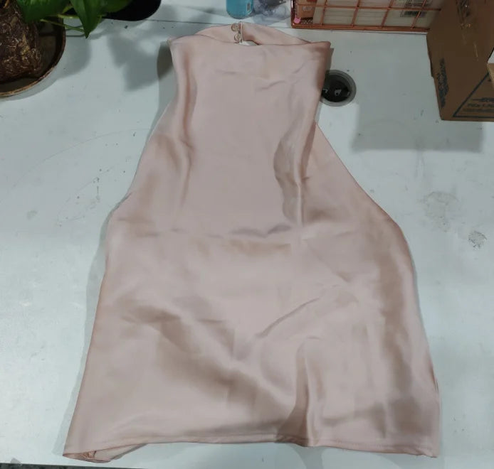 Halter Backless Two-Piece Set Fitted Bodice High Waist Wide Leg Pants 2026 Spring Fashion Elegant Office Casual Women Outfit