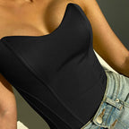Elastic Hollow Lace Tight Corset Transparent Sleeveless Lace Camisole Sexy Slim Fishbone Bustier Tanks Suspender Vest Streetwear