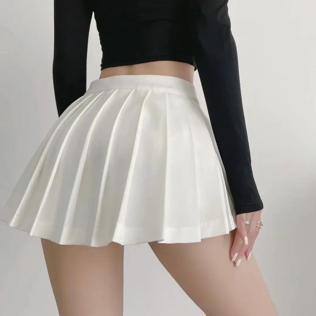 Sexy Women's Pleated Skirts High Waist Summer Vintage Fashion Mini Skirts Korean Tennis Student White Designed Dance Skirt 2024