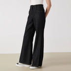 KX7513240 Women's High-Waisted Wide-Leg Pants Mixed Cotton Medium Quality Denim Fabric for Casual Fashionable Clothing
