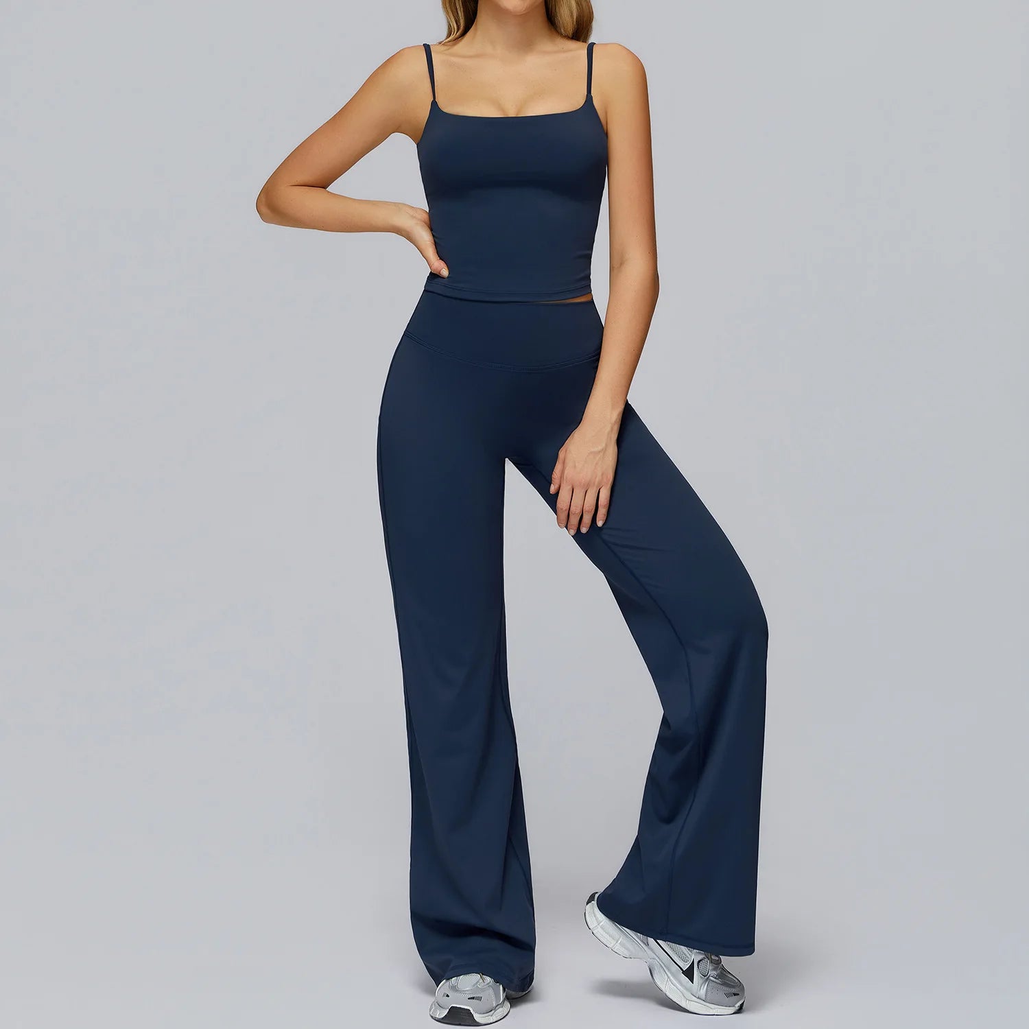 Yoga Set 2 Pieces Sports Outfits Female Clothing Fitness Vest Sportswear Women Tracksuit High Waist Leggings Sport Bra Yoga Suit