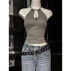 Women Y2K Summer Vintage Casual Harajuku Sweet Spicy Tees Sleeveless Aesthetic Slim Fit Tank Crop Tops 2000s Alt Clothes