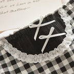 3 Pcs Cute Lolita Lace Trimming Girl Plaid Striped Underwear Summer Sexy Cotton Briefs Langerie Loli Panties