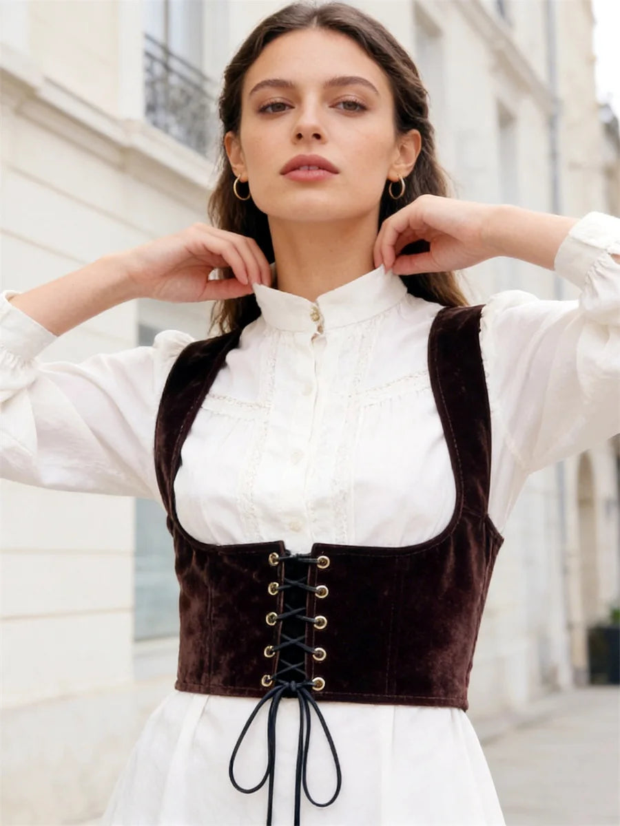 2026 Vintage Women's Corset Vest Steampunk Harness Strechy Waistcoat Wide Cincher Bandage Low Cut Tank Top